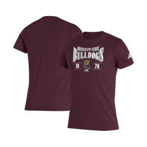 Мужская темно-бордовая футболка Mississippi State Bulldogs Along The Shadow Tri-Blend adidas, красный