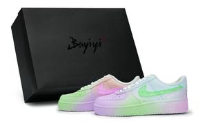 Nike Кроссовки для скейтбординга Air Force 1 унисекс, низкие, синие/зеленые/фиолетовые/оранжевые