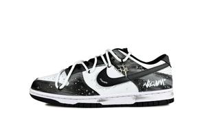 Nike Фрагмент памяти Dunk устойчивые к истиранию низкие скейтбордские кроссовки унисекс черно-белые, цвет Black White