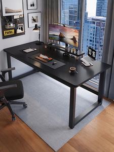 Компьютерный стол Jieke 140x60 см, игровой, для дома и офиса, с карбоновой столешницей и черной рамой, усиленный 16 мм