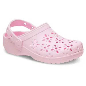 Сабо Crocs Classic Floral Cut Out, розовый