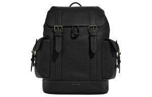 Кожаный рюкзак из коровьей кожи Hudson черный мужской COACH