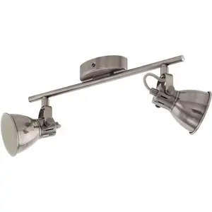 Потолочный спот SERAS GU10 1 шт. Теплый белый спот, L37 x Ш6,5 см, 2X2,8W включительно. Eglo, Nickelfarben