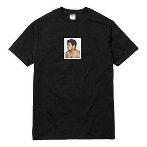 Футболка ss16 aliwarhol tee black muhammad ali character printing short sleeve Supreme, черный