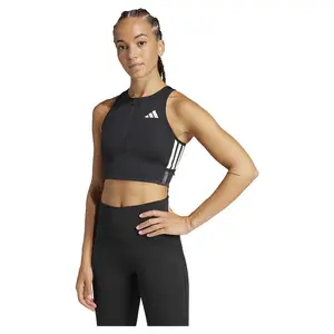 Спортивный топ adidas Adizero Running Gel Pocket Crop, черный