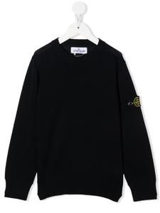 Stone Island Junior шерстяной джемпер с нашивкой-логотипом, синий