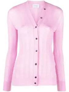 Вязаный кардиган с декором Gancini Ferragamo, розовый
