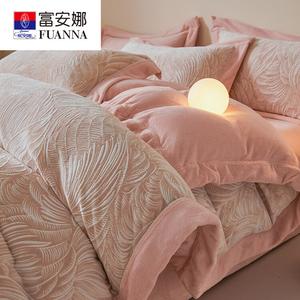 Fuanna Простыня на резинке 180 см, пододеяльник 200х23 см, велюр, цвет Fashion Melody - Pink