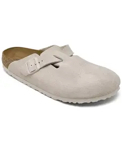 Женские мягкие кожаные сабо Boston Soft Footbed из замши от Finish Line Birkenstock, белый