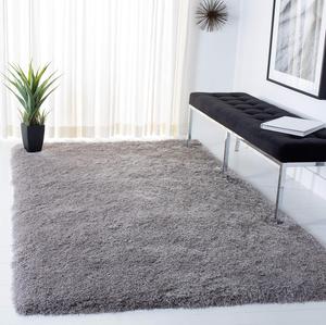 Ковер SAFAVIEH, 122 x 122 см, Venice Shag Collection, Silver, Handmade Glam, идеально для помещений с высокой проходимостью в гостиной, спальне (SG256S)