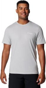 Футболка Columbia Mens PFG Tarpon Rise Tech с коротким рукавом, Cool Grey Heather/Stack Em Trout