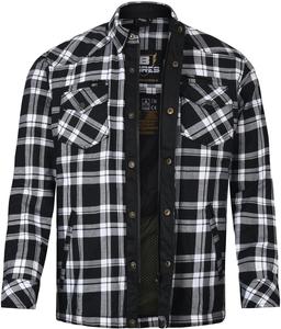 Мотоциклетная рубашка премиум-класса "Bores lumberjack"., Black/White