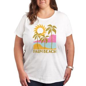 Плюс футболка с графическим принтом Palm Beach Deco Unbranded, белый