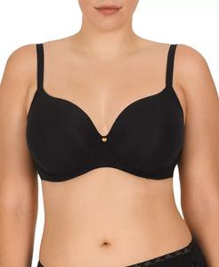 Женский шикарный комфортный бюстгальтер-футболка на косточках с вырезом в форме сердца для полной фигуры Natori, черный