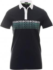 Hugo Boss Mne's Pavel Navy Blue Logo Short Sleeve Pique Cotton Polo T-Shirt