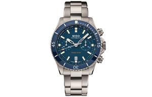 MIDO Часы Automatic Mechanical Movement Men's Watch Watch Blue Dial Titanium Ceramic Watch Case Titanium Strap, Blue