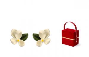 Серьги-гвоздики женские Muyan, Gardenia Stud Earrings + Zhaohua Ruchai Gift Box