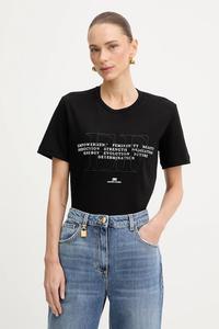 Хлопковая футболка Elisabetta Franchi, черный