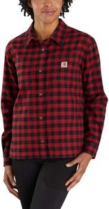 Carhartt Women's 105574 Женская рубашка Rugged Flex Loose Fit Midweight Flanne, Oxblood