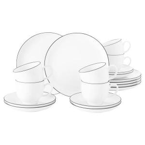 Кофейный сервиз Seltmann Weiden Lido Black Line 18-teilig, 24x19x43 см, черно-белый
