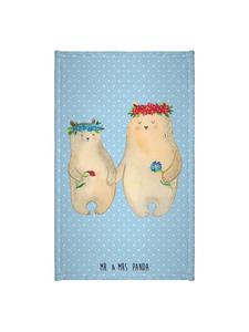 Mr. & Mrs. Panda Мишка из полотенца с цветочным венком, без надписей, пастельно-голубого цвета