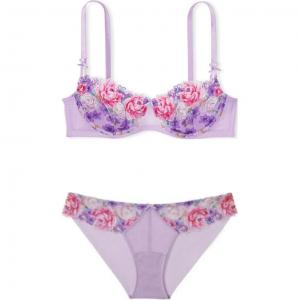 Victoria's Secret Женский комплект белья Purple Embroidery