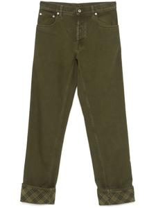 Джинсы Burberry с отворотами, зеленый