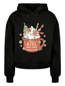 Пуловер F4NT4STIC Oversized Hoody Just A Girl Who Loves Weihnachten Hot Chocolate, черный