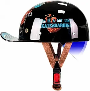 Ретро мотоциклетный шлем, полушлем, одобренный ECE, бейсболка, шлем-джет, немецкий стиль, круизер, скутер, крутой шлем для мужчин и женщин с солнцезащитным козырьком, открытый шлем для скутера QAZXCVB, 1