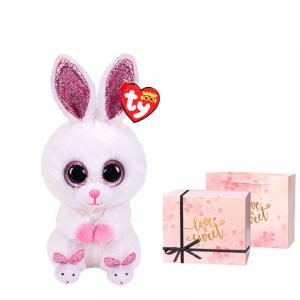 Ty Очаровательные мультяшные милые бело-розовые тапочки с кроликом хлопковый плюш игрушка кукла плюшевая кукла высота 15см