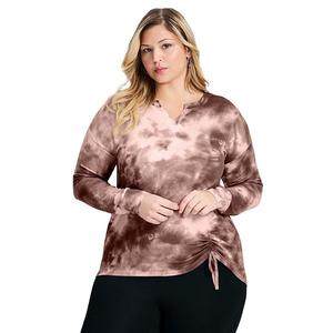 Женский топ Hacci с принтом тай-дай Skylar plus size Avenue, Mocha Tie Dye