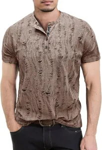 Мужская футболка с потертостями и рваными дырами YSERB