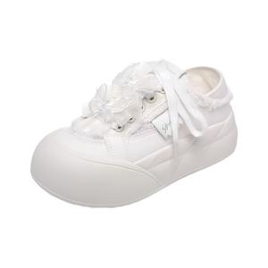 BINGO DUCK Женские противоскользящие скейтерские кеды низкие белые, цвет White