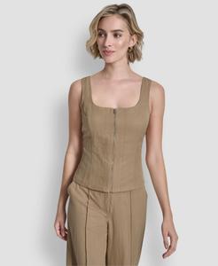 Женский корсетный топ без рукавов на молнии DKNY, Travertine