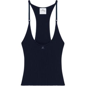 Топ-майка scuba-knit COURREGES, marine синий