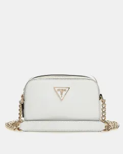 Маленькая однотонная белая сумка через плечо Noelle на молнии Guess