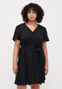 Платье-рубашка VMCGRACE SHORT SHIRT DRESS Vero Moda Curve, черный