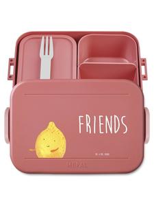Mr. & Mrs. Panda Ланчбокс «Лучшие друзья» с лимонным дизайном и надписью, пастельно-красный цвет
