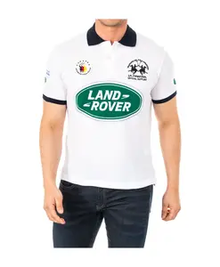 Рубашка-Поло с коротким рукавом и оригинальным дизайном. La Martina, белый