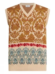Жилет с жаккардовым узором ETRO, коричневый