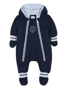 Дутый комбинезон с капюшоном BOSS Kidswear, синий