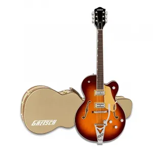Электрогитара Gretsch G2655T Streamliner Center Block Jr. Double-Cut с тремоло Bigsby, грифом из лавра (цвет Forge Glow) с жестким кейсом Gretsch G2655T (коричневый)