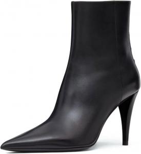 Женские модные ботильоны Miss Left на высоком каблуке с заостренным носком, заклепками и боковыми молниями, осенние удобные рабочие профессиональные туфли, размер 4-16 US, Black