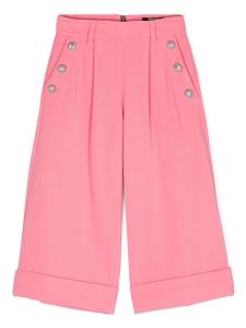 Balmain Kids брюки широкого кроя со складками, розовый