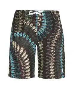 Вязаные шорты-бермуды с эластичным поясом на шнуровке. Marcelo Burlon, мультиколор