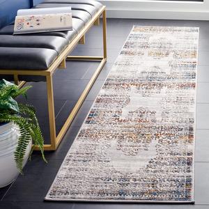 Ковер SAFAVIEH, 61 x 244 см, Amelia Collection Runner, Grey & Blue Gold, дистресс-дизайн, не линяет и прост в уходе, идеален для помещений с высокой проходимостью в гостиной, спальне (ALA298G)