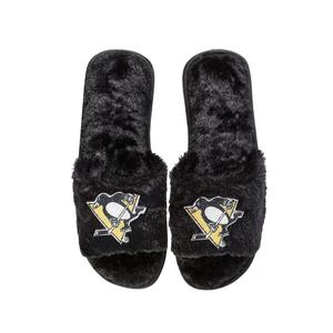 Женские черные тапочки FOCO Pittsburgh Penguins со стразами