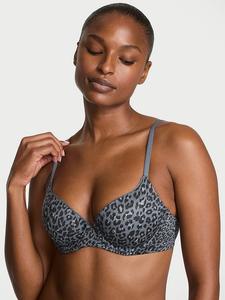 Гладкий бюстгальтер-полуторка с легкой подкладкой Body By Victoria, smooth smokey grey leopard