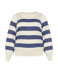 Свитер KAFFE CURVE Malia, цвет Gentian/White