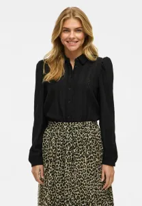 Блузка vizania с длинными рукавами и застежкой на пуговицы Vila, Black Beauty
